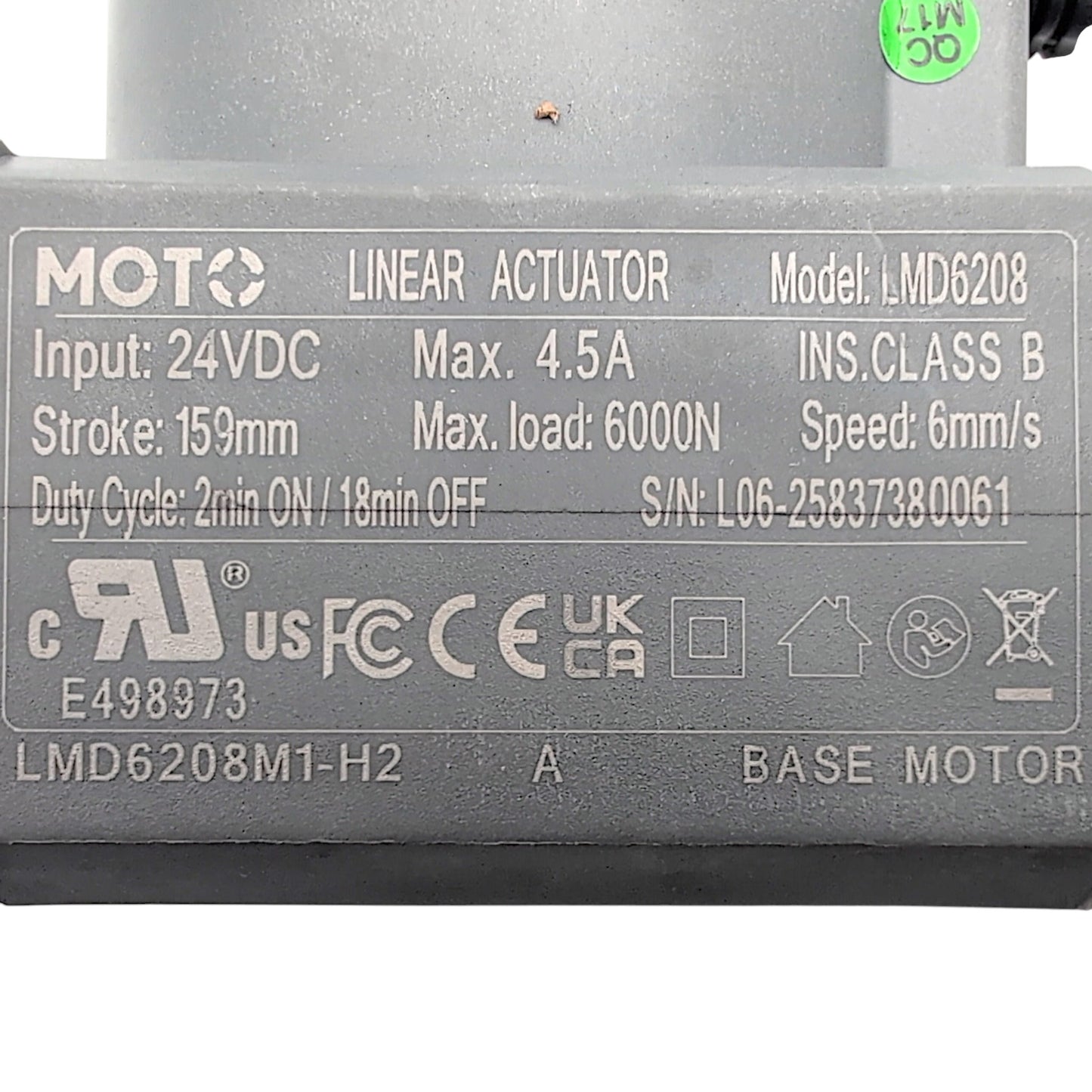 Pride Mobility Lift Chair Motor - MOT2205150 - LMD6208M1-H2